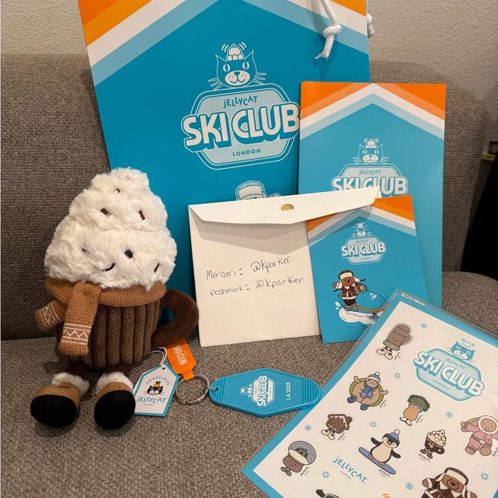 Jellycat Ski Club Amuseables Scarffles Hot Chocolate LA EXCLUSIVE FREE SHIPPING